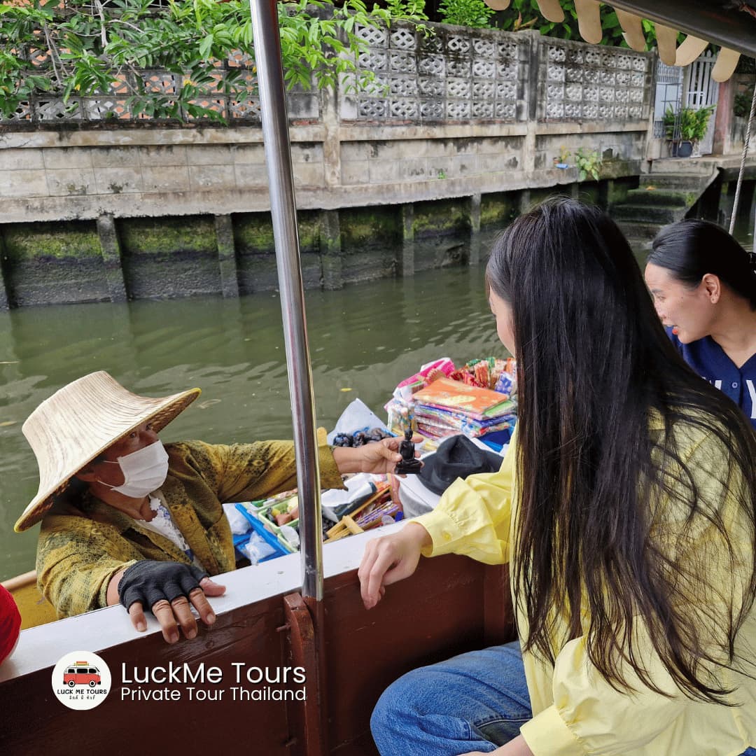long tail boat at wat pak nam