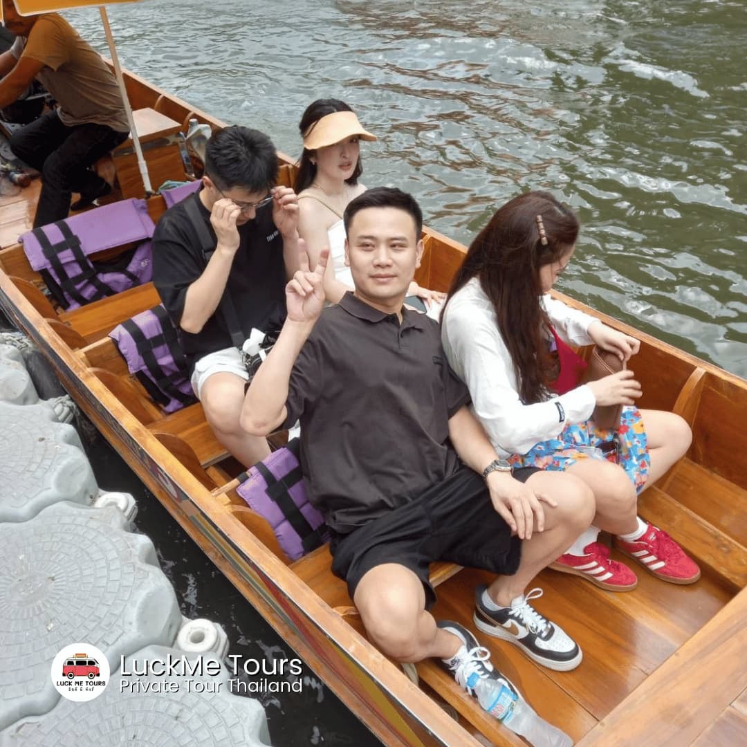 long tail boat at wat pak nam