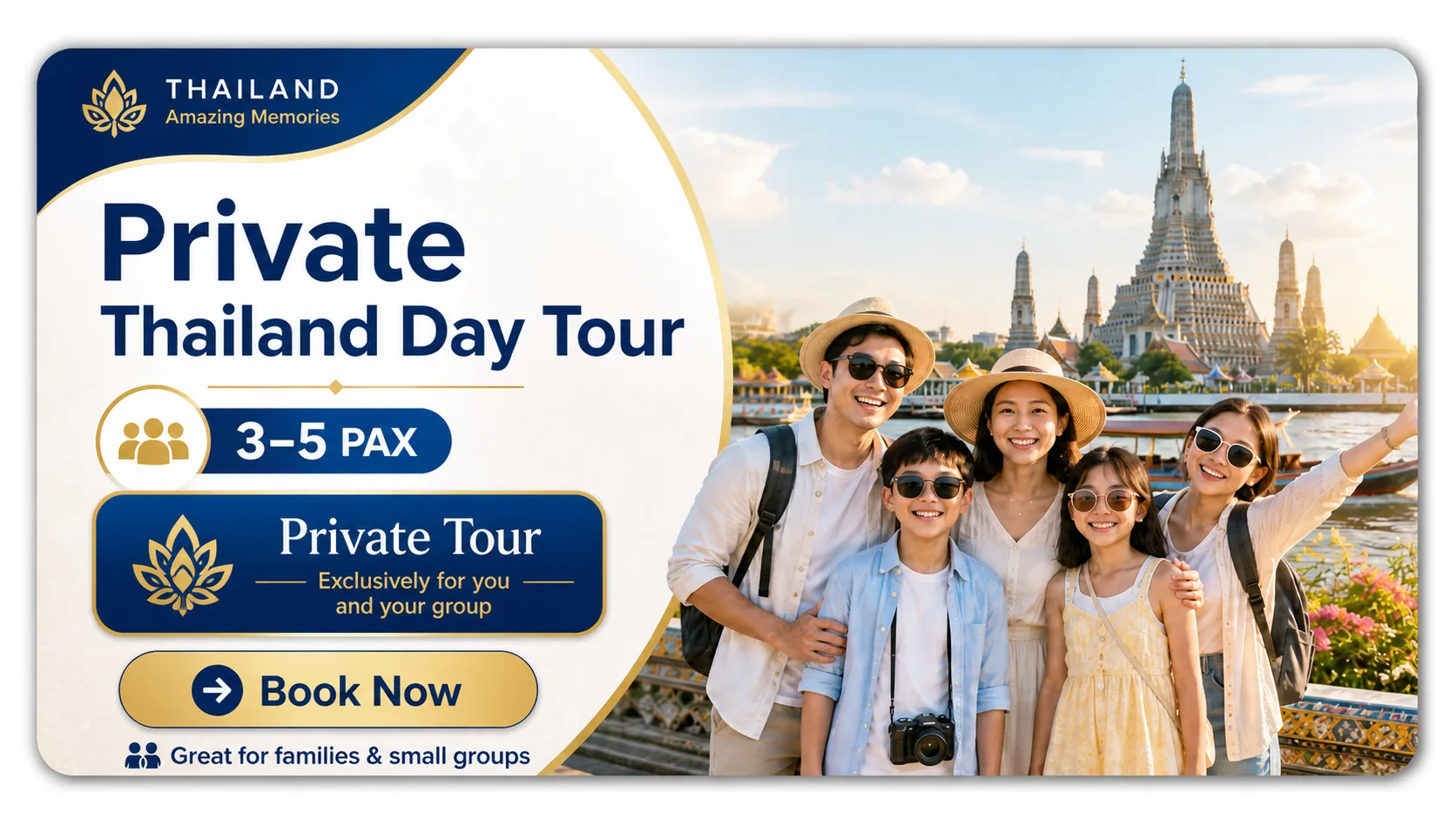 Book a private tour for 3 to 5 passengers